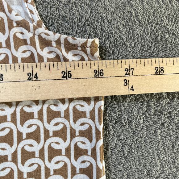 Susan Graver Top‎ Womens 2X Brown White Chain Print Cap Sleeve Casual Stretch - Picture 9 of 9